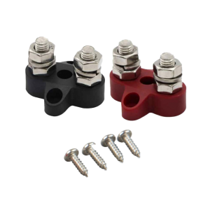 Dual Terminal Stud M8-linked set (1 red/1 black)